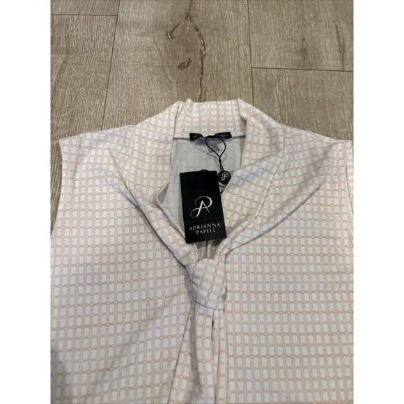 Adrianna Papell -204 Vintage Style Sleeveless Printed Tie Neck Blouse Size M NWT - Picture 4 of 6